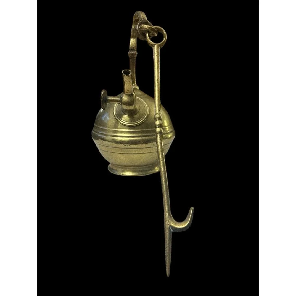Antique 19th Century French Brass Utility Workshop/Apothecary Torch Lamp